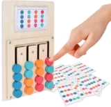 Toys for 4 5 6 Year Old Boy Girls:Kids Boys Toys Age 4-5-6 Wooden IQ Puzzle Game Birthday Gifts for 4-7 Year Old Boys Educational Learning Toy for 3Year Olds Magnetic Maze with 12 Cards