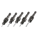 Trend 5-Piece Quick Release Countersink Set, 1/4 Inch Hex Shank, Tool Steel Body, HSS Drill Bit, 5 Pack, QR/CS/SET