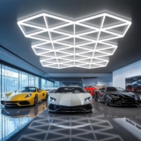 Triangle LED Garage Light – 71 Pack Hexagonal Lights, 710W 78100LM Super Bright Garage Ceiling Lights, Larger Size Honeycomb Light for Warehouse Workshop Gym Basement Car Care Wash Room