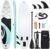 Triclicks 10ft Stand Up Paddle Boards Inflatable SUP Board Surfboard – Beginners Kit. Adjustable Paddle, Air Pump With Pressure Guage, Fin, Repair Kit, Premium Leash & Rucksack