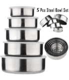 True Face 5 Pcs Bowl Set Stainless Steel Food Storage Bowls with 5 Lids Set – Sold by Truefaceuk / FBA (Delayed Dispatch)