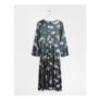 Twilight Bloom Floral Green Midi Dress