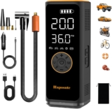 Tyre Inflator Portable Air Compressor 12V DC, 6000mAh Long-Lasting Battery 150PSI Electric Air Pump with Digital Display & LED Light for Car, Motorbike, Bike, Ball, Rechargeable as Power Bank