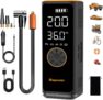 Tyre Inflator Portable Air Compressor 12V DC, 6000mAh Long-Lasting Battery 150PSI Electric Air Pump with Digital Display & LED Light for Car, Motorbike, Bike, Ball, Rechargeable as Power Bank
