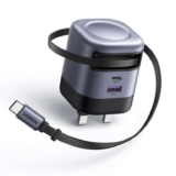UGREEN USB C Charger Plug, 45W 3-Port Fast Charger Plug with Retractable Cable, USB C Charger – Sold by UGREEN Group Ltd UK /FBA