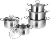 ULTECHNOVO Induction Stockpot Set Stainless Steel Soup Pots with Lids Double Handles Kitchen Cookware Set Versatile Cooking Pots for Soup Stew Porridge 6.42 Inch Diameter