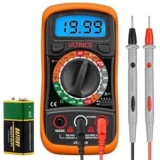 ULTRICS Digital Multimeter, Voltmeter Ammeter Ohmmeter Circuit Checker with Backlight LCD Test Leads, Portable Multi Tester Measures OHM AC DC Voltage Current Resistance Continuity Diodes Transistor