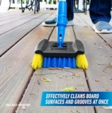 UNGER Lock-On Wood & Composite Deck Brush, 9 – Blue/Yellow