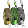USB C Charger Cable,USB to USB C Cable 3Pack 1.8M/6FT,Long Type C Fast Charging Cable Compatible with iPhone 17 16 15,Samsung Galaxy S24/S23/S22/S21/S20,Note 10/9/8,Huawei,HTC,LG,Moto,Google Pixel