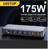 Ueetop 175W GaN USB C Charger LED Display 6-Port – PD 100W PPS 45W Fast Charging – With Code – Sold by UEETOP Choice Store