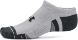 Under Armour UA Performance Tech Unisex No Show Socks – 3 Pack – Mod Grey/White – Size L-XL