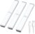 Under Cabinet Lights Motion Sensor LED Strip Lights for Kitchen, Wardrobe, Cupboards Rechargeable USB-C Easy Install White Light 3 Pack