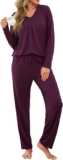 Uniexcosm Pyjamas Set for Women Nightwear Ladies Sleepwear Long Sleeve PJ Set Loungewear S-3XL