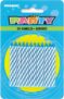Unique Party 1905BC – Striped Blue Birthday Candles, Pack of 24,6 centimeters
