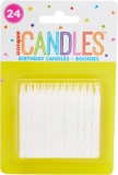 Unique Party 1905WC – Striped White Birthday Candles, Pack of 24,6 centimeters