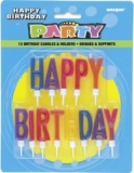 Unique Party 71190 – Letter Happy Birthday Candles in Holders, Set of 13