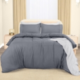 Utopia Bedding Duvet Cover – King Size Duvet Cover Set with Embroidered Pillowcases – Soft Microfibre Polyester Bedding (Grey)