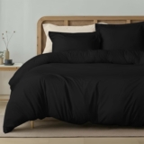 Utopia Bedding King Duvet Cover Set 3 Piece Oeko Tex Certified Microfiber Bedding Set 1 Duvet Cover and 2 Oxford Pillow cases (Black) – Pillows not included