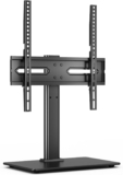 Utopia Home Universal TV Stand for 24-60 Inch TVs, Height Adjustable Tv Table Top Stand with 50 Degree Swivel, Max VESA 400x400mm, Up to 45 KG (99 lbs), Tempered Glass Base & Cable Management (Black)