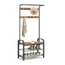 VASAGLE 4-in-1 Coat Rack with Shoe Storage Bench