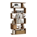 VASAGLE 6-Tier Bookcase Room Divider Rustic Brown