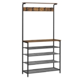 VASAGLE Clothes Rack, Hallway Tree with Shoe Storage, 5 Tier Shoe Rack