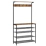 VASAGLE Clothes Rack, Hallway Tree with Shoe Storage, 5 Tier Shoe Rack