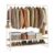 VASAGLE Clothes Rail with 2 Shelves, 6 S Hooks, Steel