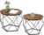 VASAGLE Coffee Tables, Set of 2 Side Tables, Robust Steel Frame, for Living Room, Bedroom, Rustic Brown and Black LET040B01