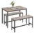 VASAGLE Dining Table with 2 Benches, 3 Piece Set, Kitchen Table of 70 x 110 x 75 cm, 2 Benches of 30 x 97 x 50 cm Each