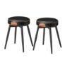 VASAGLE EKHO Dining Stools, Set of 2, Upholstered, Black