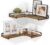 VASAGLE Floating Shelves, Set of 2, L-Shaped Corner Shelves for Wall, Corner Wall Shelf, Industrial Style, for Living Room, Bedroom, Kitchen, Rustic Brown and Black LLS831B01