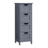 VASAGLE Grey Bathroom Storage Cabinet with 4 Drawers