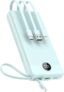 VEEKTOMX Power Bank with Built-in Cables, 20000mAh USB C Portable Charger with 5 Outputs & 2 Inputs and LED Display, External Battery Bank for iPhone 17/16/15/iPad/Samsung S22/21/20 and More, Blue