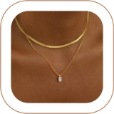 VIROMY Gold Necklaces for Women 14k Gold/Silver Plated Bow Pendant Necklaces Charm Choker Chain Paperclip Snake Chain Dainty Jewelry Gifts for Women