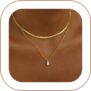 VIROMY Gold Necklaces for Women 14k Gold/Silver Plated Bow Pendant Necklaces Charm Choker Chain Paperclip Snake Chain Dainty Jewelry Gifts for Women