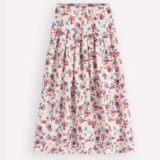 Valentina Linen Skirt Ivory, Bloom Scatter – w/Code