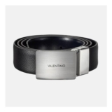 Valentino Mens Litech Plaque Leather Belt