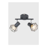 ValueLights Angus 2 Way Pewter Grey Geometric Spotlight