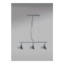 ValueLights Brisner Grey and Silver 3 Way over Table Ceiling Pedant Light