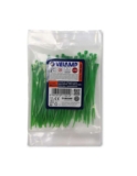 Velamp Plastic Cable Ties 100mm x 2.5mm, Green Electricians Cable Strap, 100mm Nylon Cable Ties, 100 Pieces