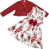 Vicloon Baby Girl Dress and Cardigan Sets, Girls Party Dress, Sleeveless Wedding Party Birthday Dresses for Toddler Girls