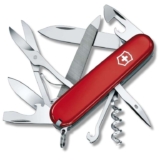 Victorinox Mountaineer Swiss Army Pocket Knife, Medium, Multi Tool, 18 Functions, Blade, Scissors, Red