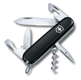 Victorinox Spartan Swiss Army Knife, Camping Pocket Knives, Medium, Multi Tool, 12 Functions, Blade, Bottle Opener, Black