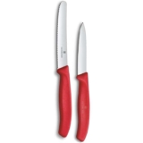 Victorinox Swiss Classic paring Knife Set, 2-piece Straight Blade and Serrated Edge, Stainless Steel, Swiss Made