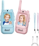 Video Walkie Talkies for Kids 2 Pack, Rechargeable Long Range Walkie Talkies with Screen Display & Voice Changer, Fun Kids Toys Age 6-12, for Boys and Girls