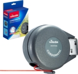 Vileda Cordomatic Retractable Washing line 15m 1 x 15m clothes line holds up to 15kg Extendable Clothes Line Automatic retraction Strong and durable Wall Mounted for Indoor & Outdoor Use