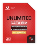 Vodafone Global Data SIM – 25GB Europe & USA Roaming Unlimited UK Data – Preloaded for 1 Month, w/voucher by scancom / FBA