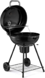 VonHaus Charcoal BBQ 22.5 Portable Kettle Barbecue with Warming Rack – Free C&C
