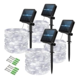 Vulisox Solar String Lights, 4 Pack, Outdoor Waterproof Copper Wire